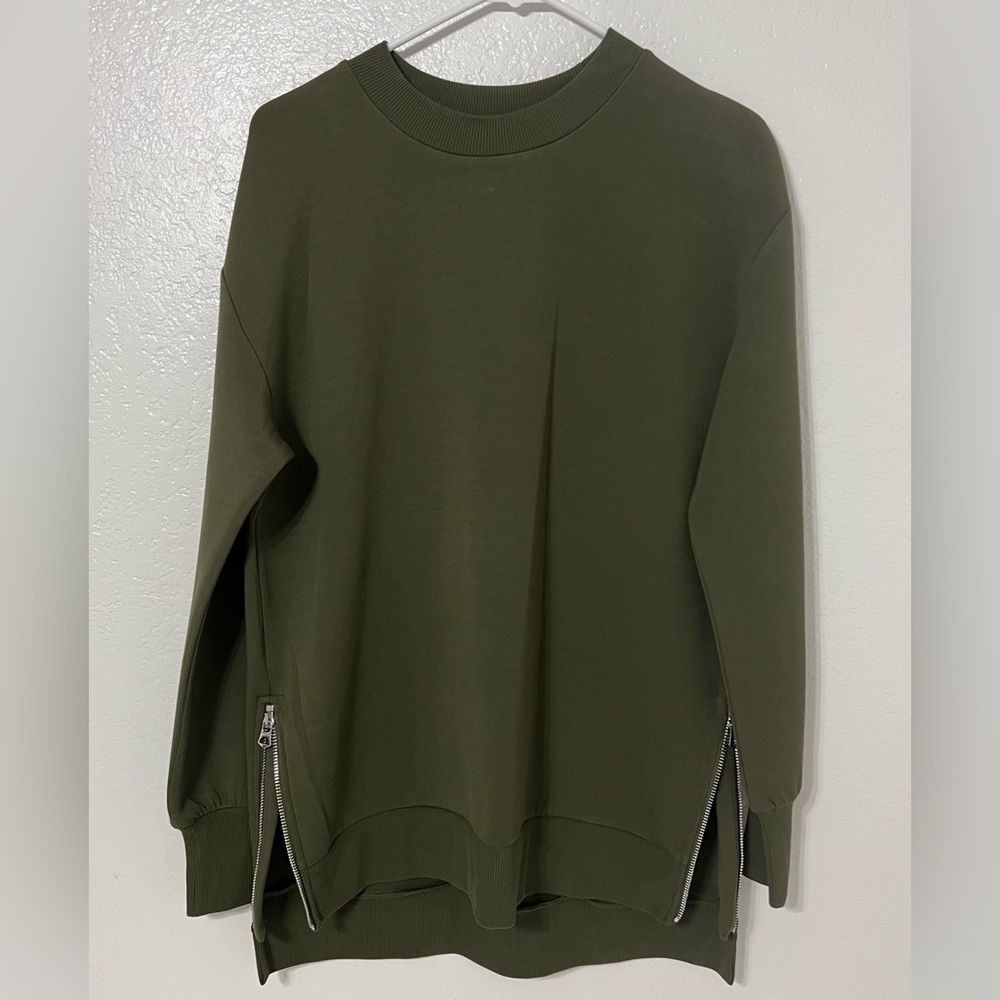 NWT Varley Charter Sweat 2.0 DoubleSoft Moss Green Sweatshirt Athleisure Luxe